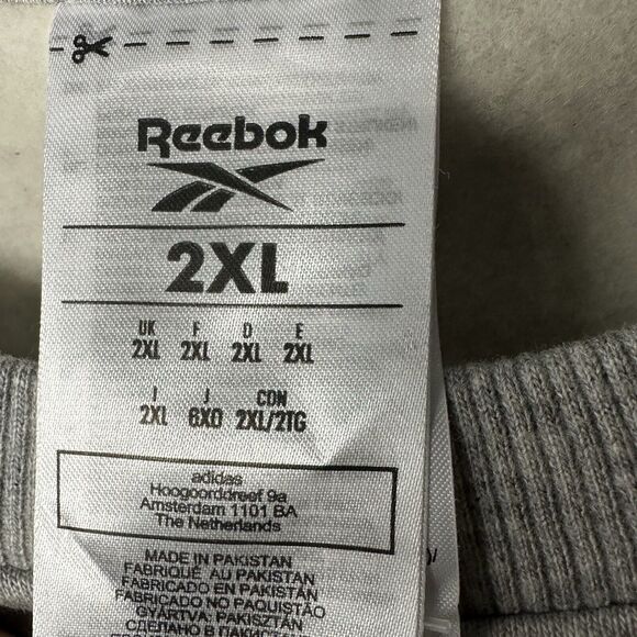 Reebok Sweatshirt Men’s 2XL Gray Spellout Logo Training Casual Classic Pullover - Picture 9 of 9